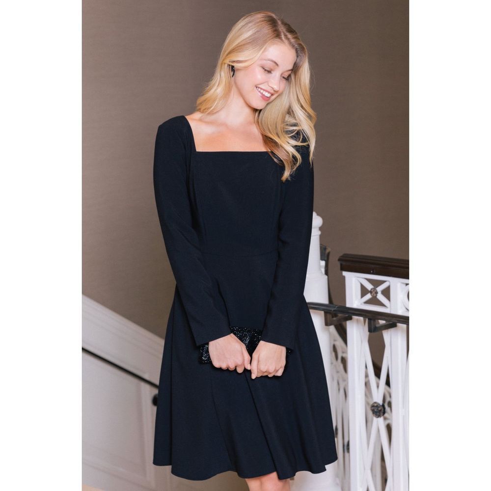 Elegant Black Long Sleeve Dress